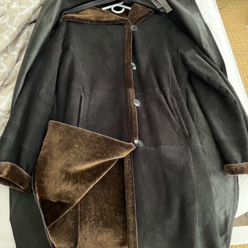 Black and Brown Shearling Coat